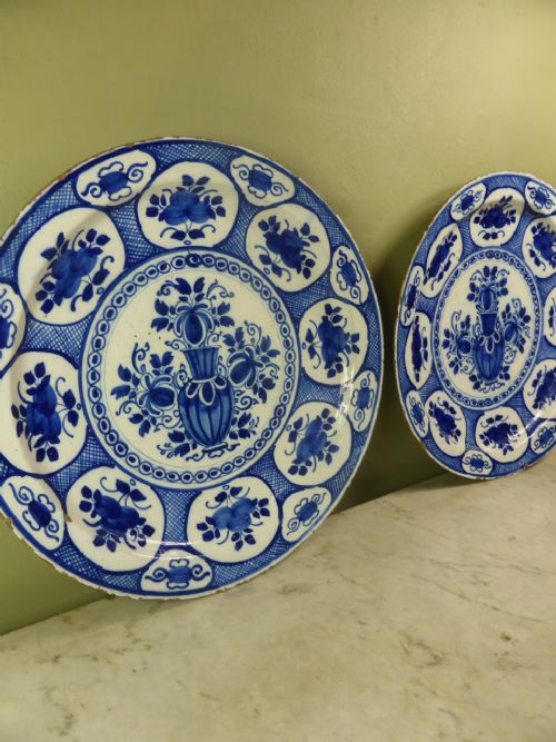 Pair of 18th C Delft Chargers