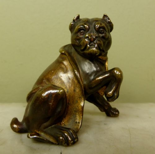 Antique Bronze of a Pug Dog