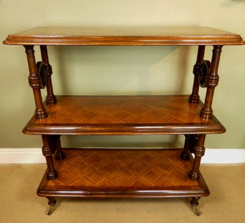19th C Oak 3-Tier Dumb Waiter