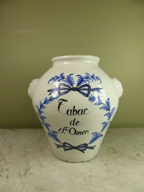 18th C Delft Tobacco Jar