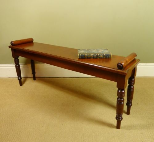19th C Walnut Hall Bench
