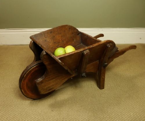 19th C Elm Childs Wheel Barrow