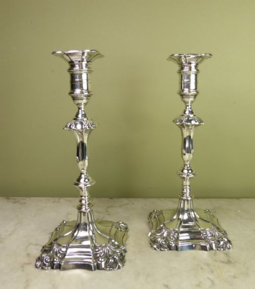 Pair of Silver Candlesticks Sheffield 1917