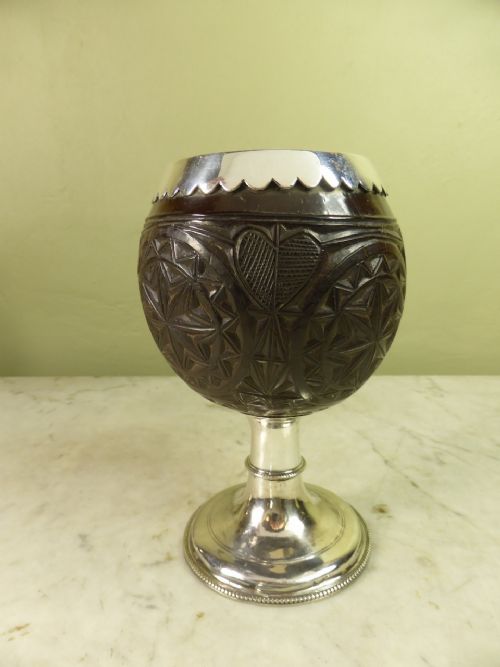 18th C Silver Mounted Coconut Cup