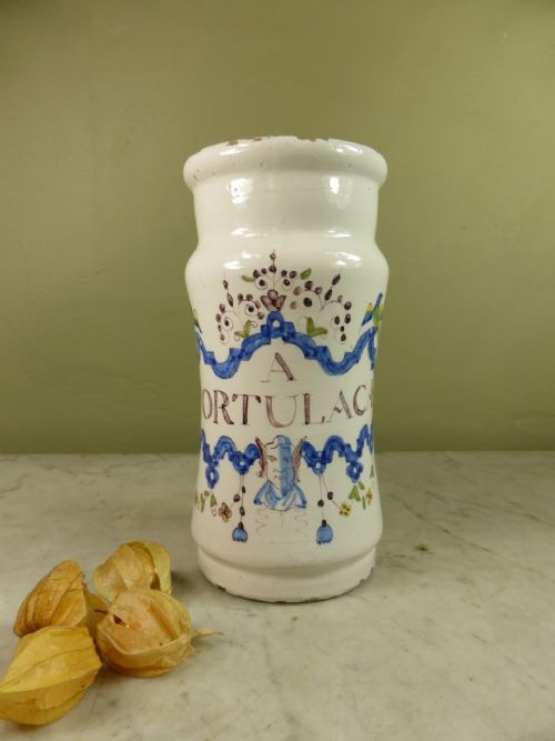 18th C Delft Apothecary Jar