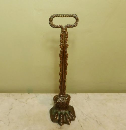 19th C Lions Paw Door Stop
