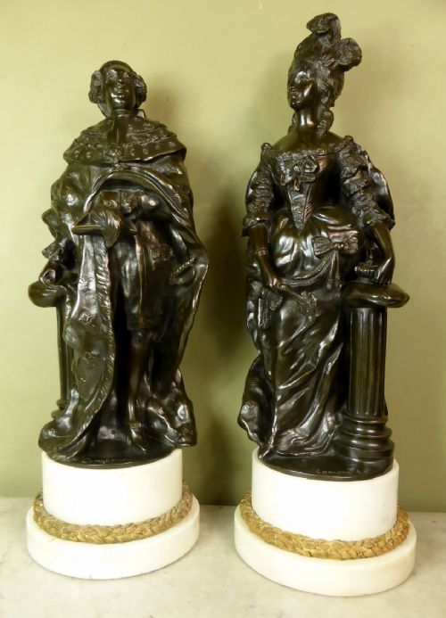 Bronzes of Louis and Marie Antoinette