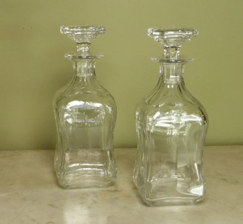 Pair of 19th C Cut Glass Decanters