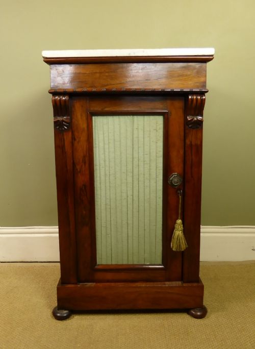 19th C Rosewood Cabinet with Marble Top