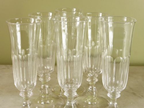 Set of 19th C Champagne Flute Glasses