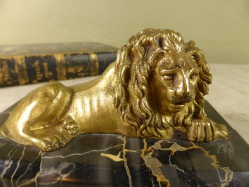 19th C Gilt Bronze of a Lion