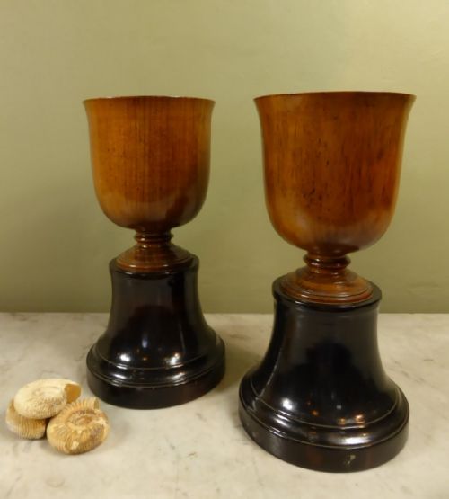 Pair of Walnut Vase Goblets