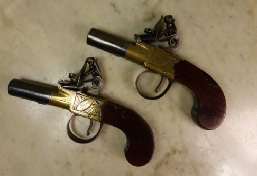 Pair of 18th C Flintlock Pistols