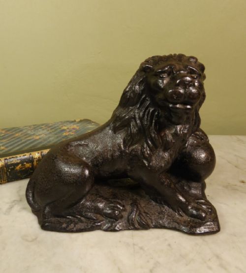 19th C Cast Iron Lion