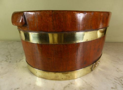 19th C Oak & Brass Bound Planter