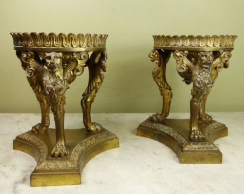 Pair of Regency Gilt Brass Tazza