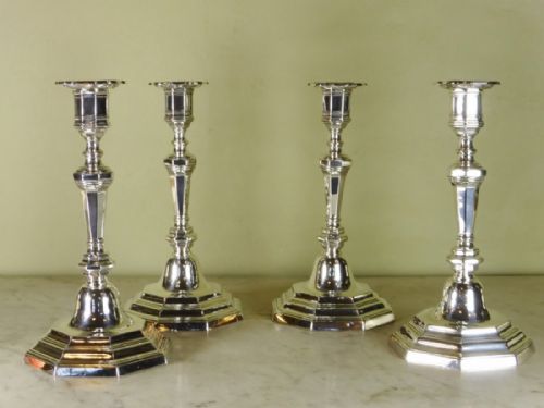 Set of Four Silver Candlesticks