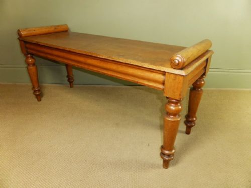 19th C Oak Hall Bench