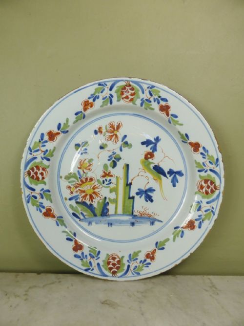 18th C Delft Polychrome Charger