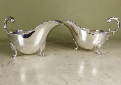 Pair of 19th C Silver Sauce Boats