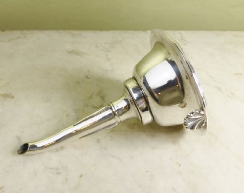 19th C Silver Plated Wine Funnel