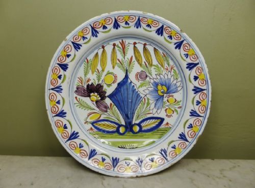 18th C Polychrome Delft Charger