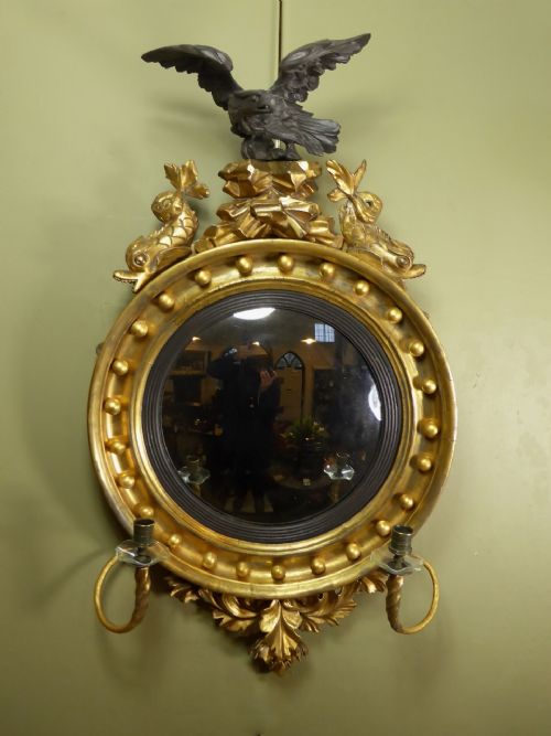 Regency Gilt Convex Mirror