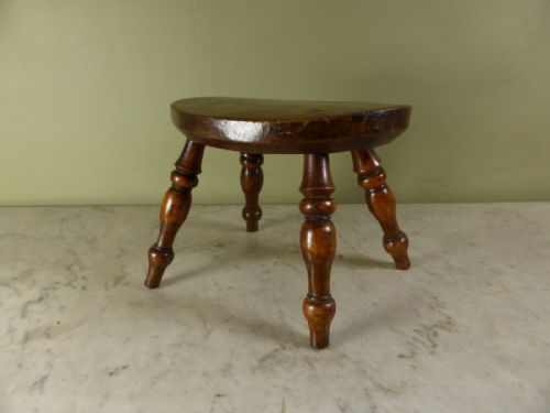 19th C Yew & Elm Stool