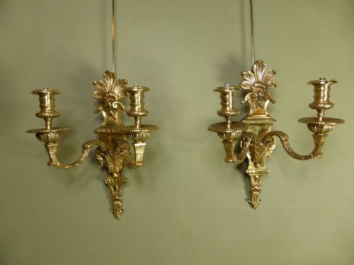 Pair of Gilt Wall Sconces