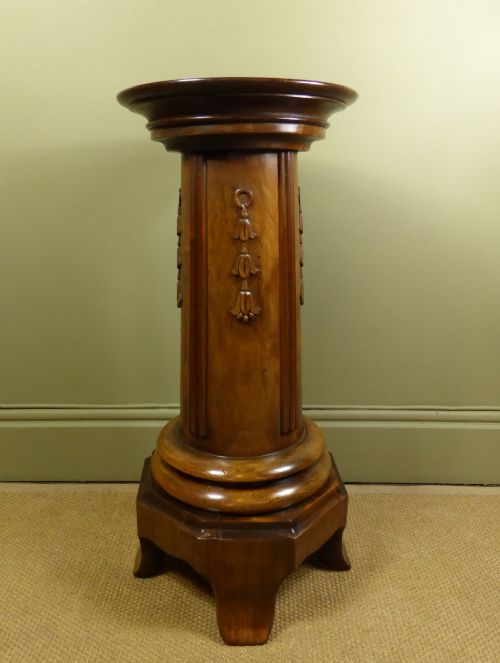 19th C Walnut Pedestal