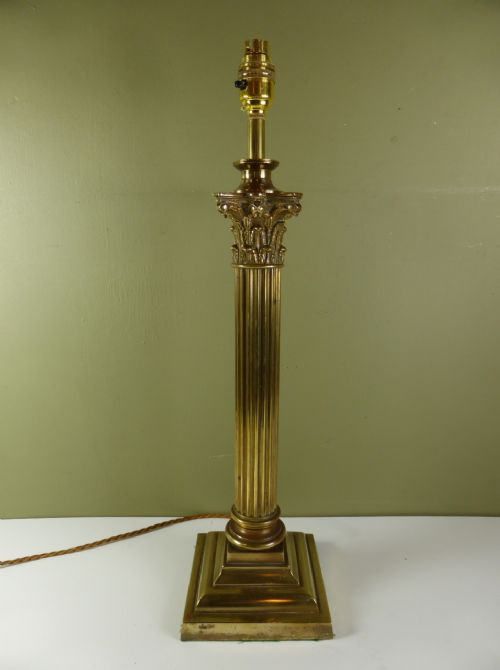 19th C Brass Lamp