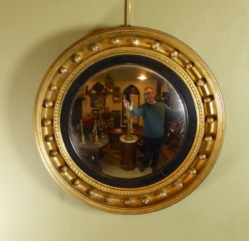 Regency Gilt Convex Mirror