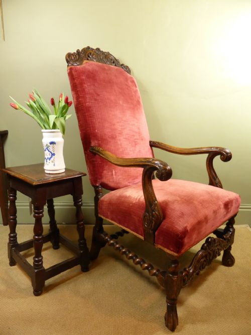 19th C Walnut Arm Chair
