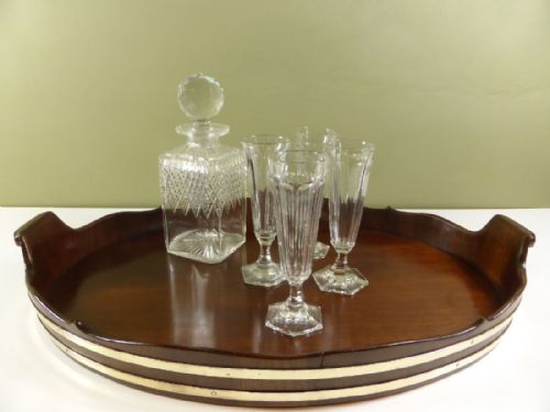 19th C Mahogany Oval Tray