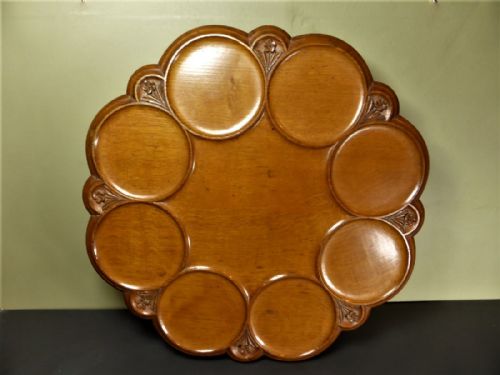 Large 19th C Oak Lazy Susan