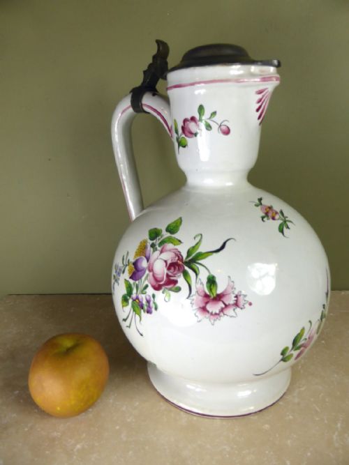 Large 19th C Faience Jug
