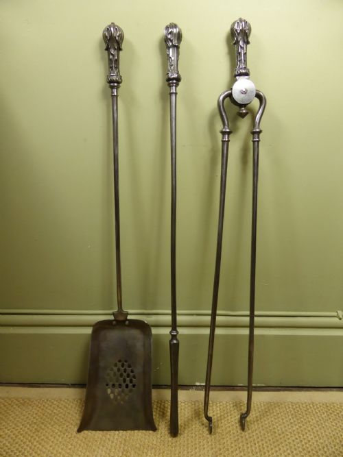 Early 19th C Steel Fire Tools