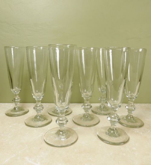 Set of Eight 19th C Champagne Glasses