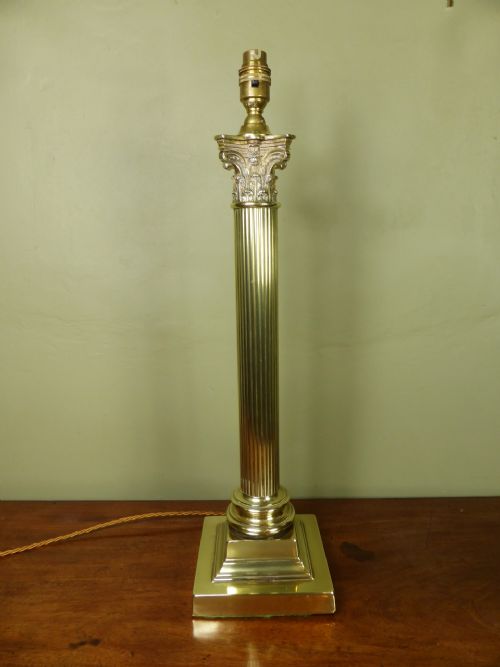 Large 19th C Brass Lamp Base