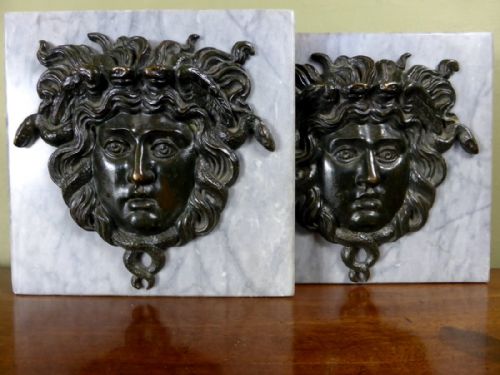 Pair of Regency Bronze Medusas