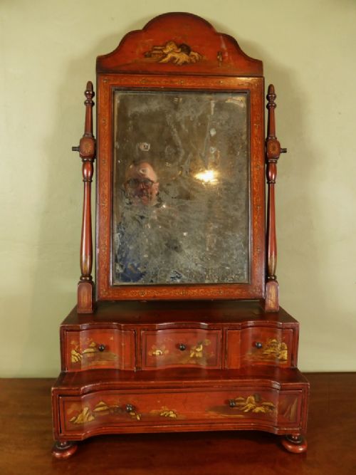 19th C Lacquer Dressing Mirror