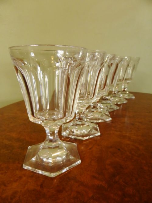 Set of 19th C Crystal Wine Glasses