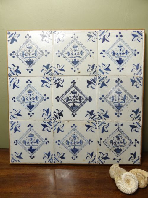 Panel of 18th C Delft Tiles