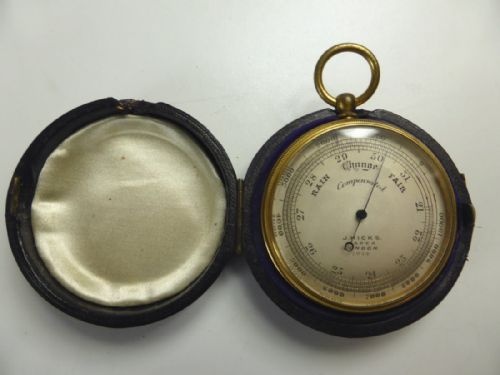 19th  Pocket Barometer by Hicks
