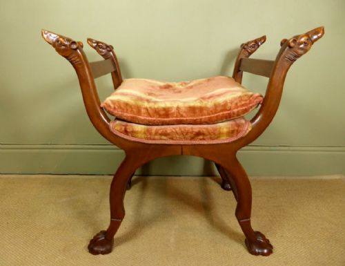 19th C Walnut 'Dog' Stool