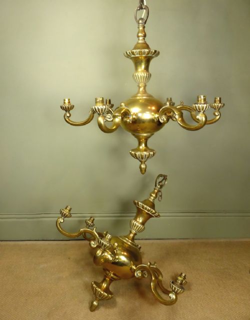 Pair of 19th C Brass Centre Lights