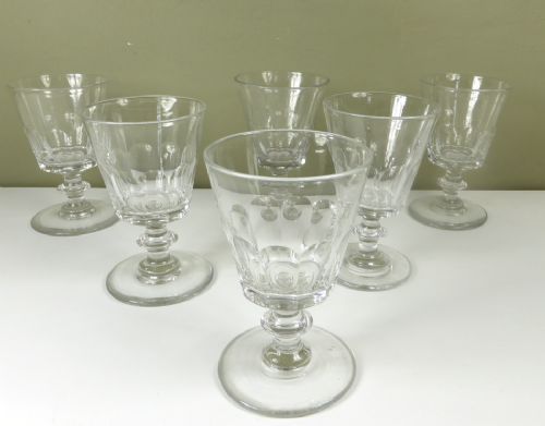 Set of Six Claret Wine Glasses