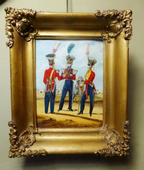 19th C Military Oil Painting