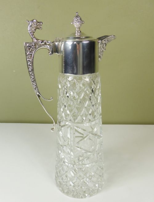 Cut Glass & Silver Plated Claret Jug