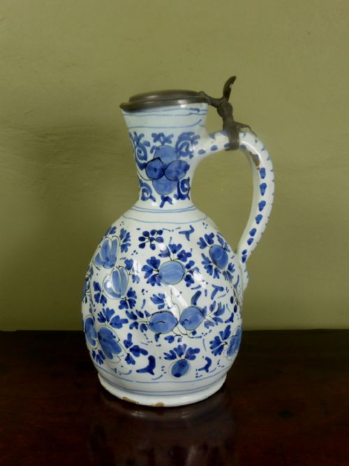 18th C Delft Wine Jug